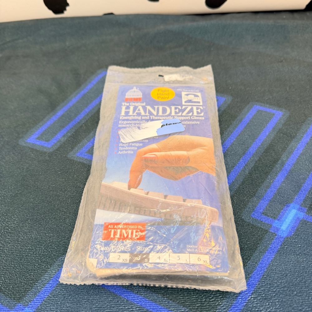 Vtg Handeze Support Gloves Size 2 XS Beige Compression Dome Carpal Tunnel USA